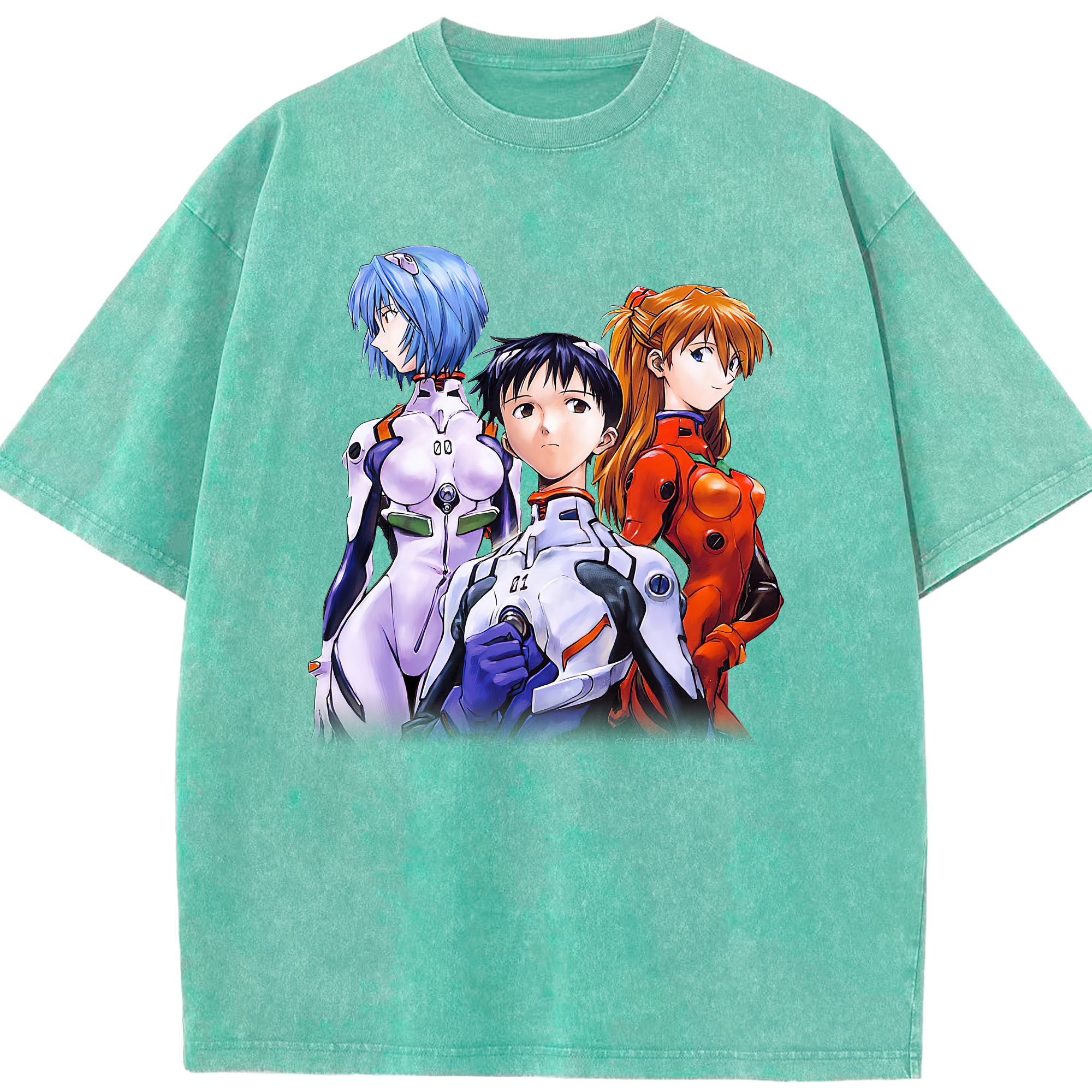 （画像用） EVA 新世紀エヴァンゲリオン 綿100% ヴィンテージ風 半袖Tシャツ（フロントプリント）